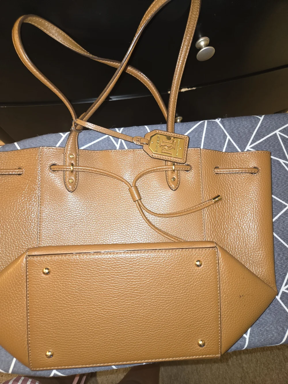 Lauren Ralph Lauren Debby II Drawstring Tote Brown